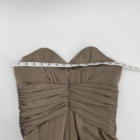 Alvina Valenta Taupe Sweetheart Neck Prom Chiffon Bridesmaid Dress Womens Size 6 - Picture 6 of 11